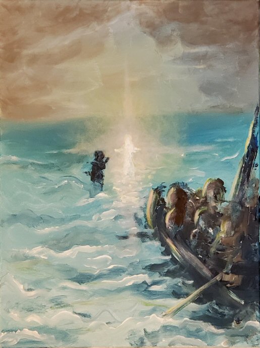 Jesus
                    walking on the water